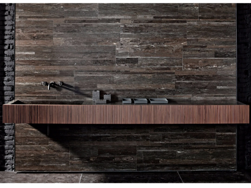 ADDA - Wall-mounted rectangular washbasin by Salvatori