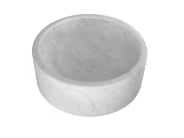 BALNEA - Freestanding round marble bathtub by Salvatori