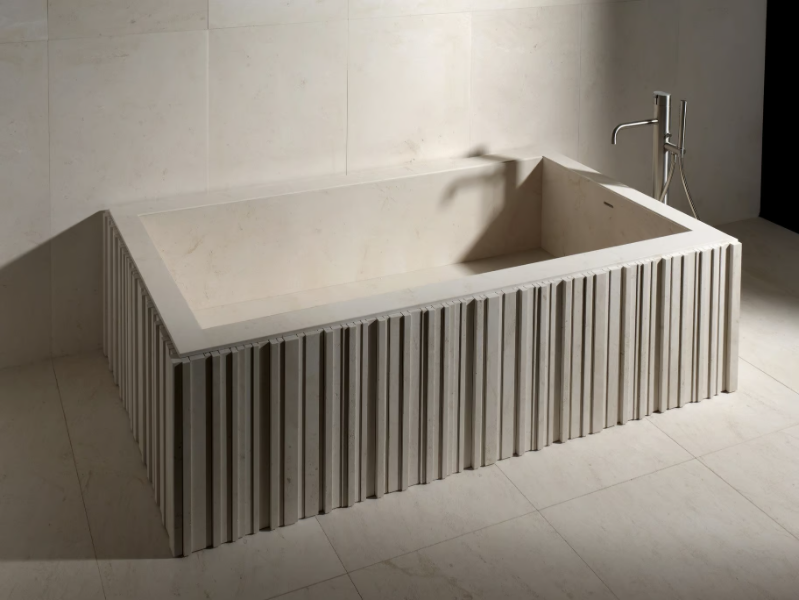 ISHIBURO - Rectangular stone bathtub by Salvatori
