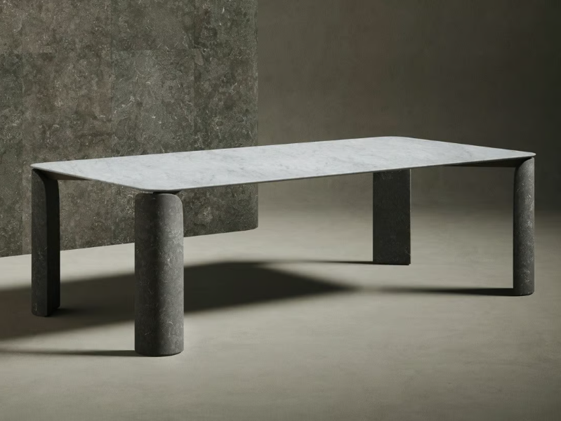 TAULA - Rectangular marble table by Salvatori