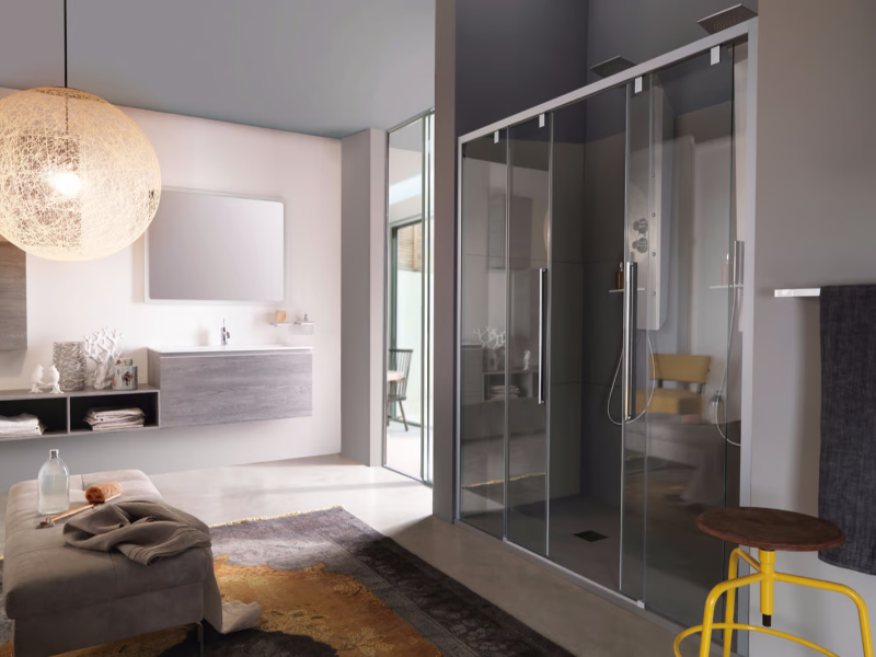 ACRUX - Niche rectangular shower cabin with sliding door by Samo