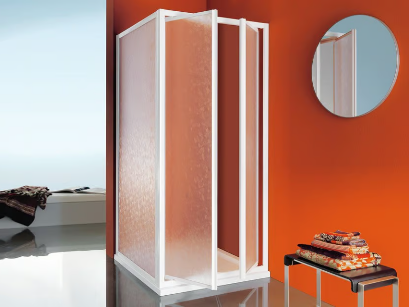 CIAO - Corner shower cabin with tray with hinged door by Samo