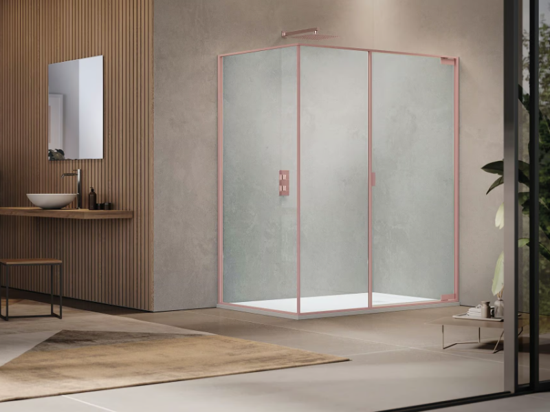 PYXIS - Pivot door and fixed panel in line with dedicated fixed panel by Samo