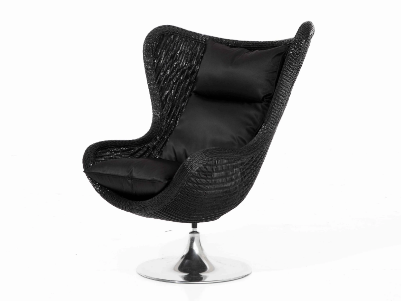 ALDEBARAN - Upholstered woven wicker garden armchair by Samuele Mazza Outdoor