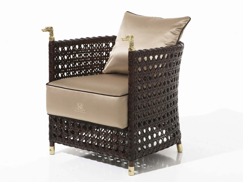SHAULA - Upholstered garden fabric easy chair by Samuele Mazza Outdoor