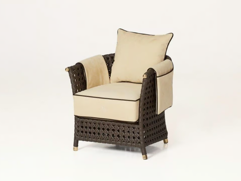 WEZEN - Resin garden armchair with removable cover by Samuele Mazza Outdoor