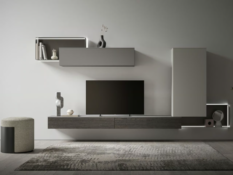 LIQUID - Sectional wooden storage wall by Santalucia Mobili