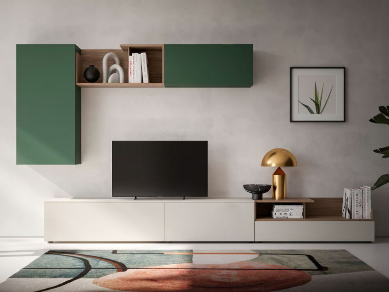 OPEN - Sectional wooden storage wall by Santalucia Mobili