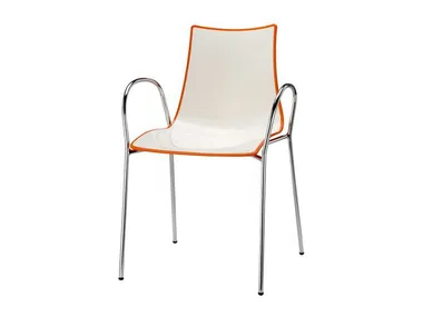 ZEBRA BICOLORE - Stackable steel chair with armrests by SCAB DESIGN