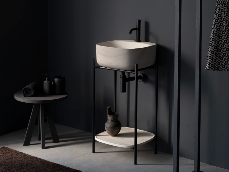 LAILA - Floor-standing metal vanity unit by Scarabeo Ceramiche