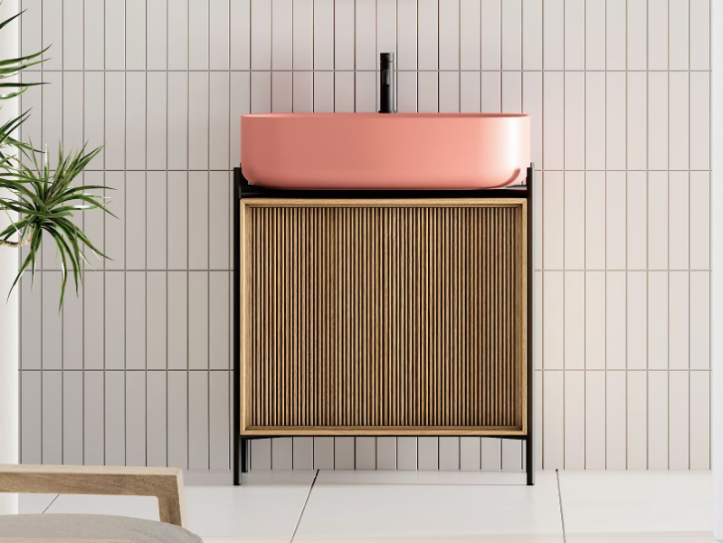 LAILA - Vanity unit with doors by Scarabeo Ceramiche
