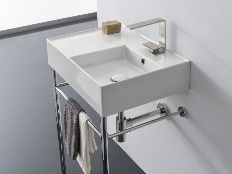 TEOREMA 2.0 - Console ceramic washbasin by Scarabeo Ceramiche