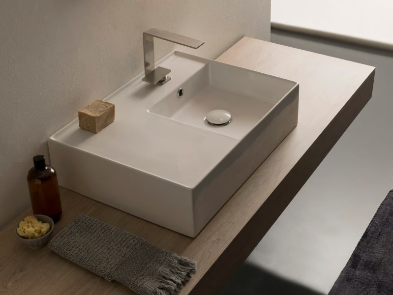 TEOREMA 2.0 - Countertop ceramic washbasin by Scarabeo Ceramiche