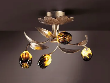 BOUQUET ARBOR SMALL - Handmade bronze ceiling lamp by Serip