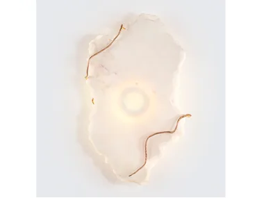 ORIGEM EON MEDIUM - Handmade natural stone and bronze wall light by Serip