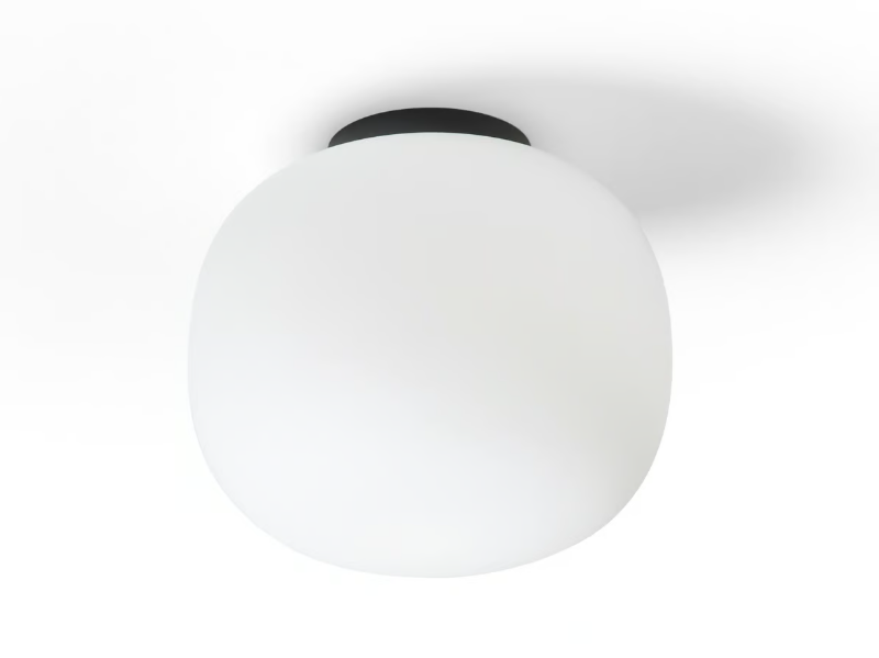 BOMBO - Opal glass ceiling lamp by Sforzin