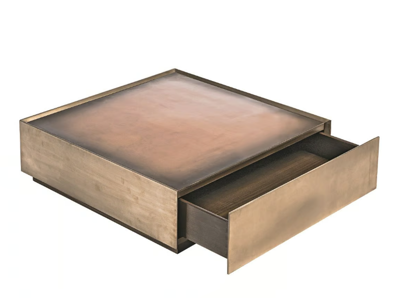 BLOCK - Low wooden coffee table with storage space by Shake