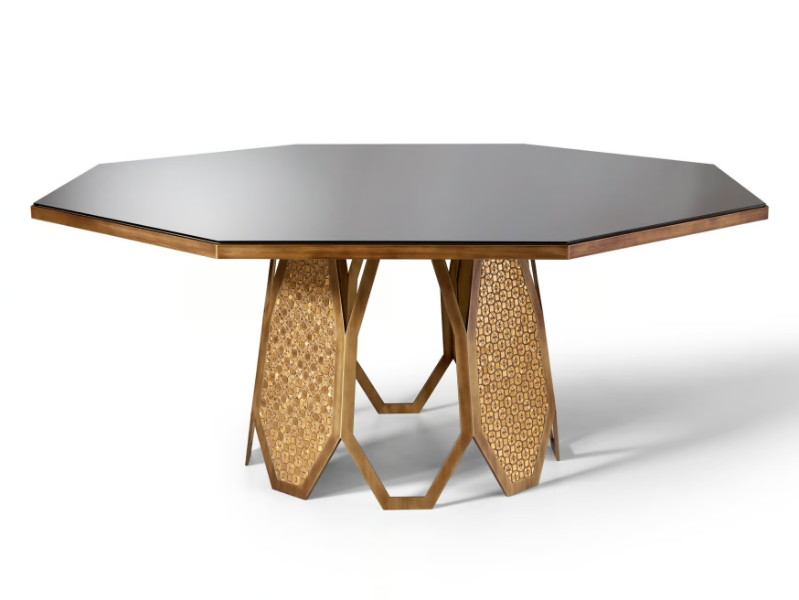 BORGIA - Octagonal mirrored glass table by Sicis