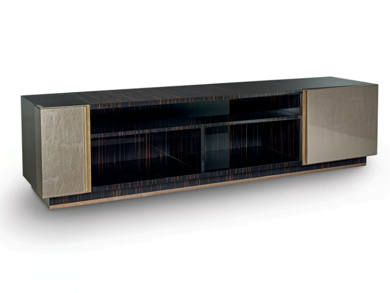 ISLAND - Ebony TV cabinet with doors by Sicis