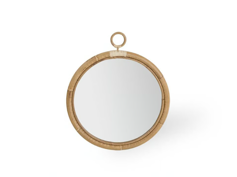 ELLA - Round framed rattan mirror by Sika Design