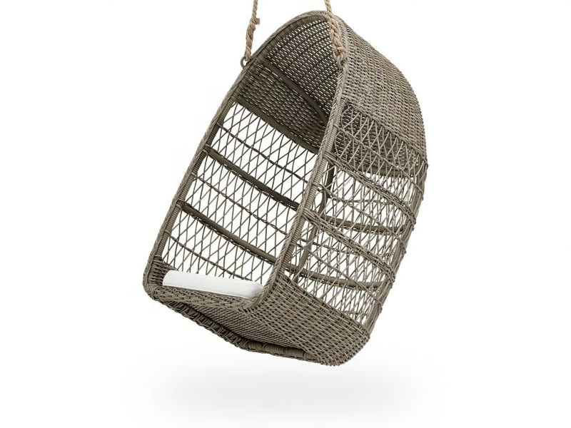 EVELYN EXTERIOR - Hanging garden chair in Alu-Rattan and ArtFibre by Sika Design