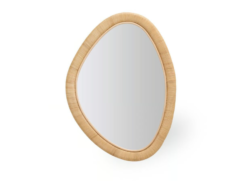 MALOU - Wall-mounted framed rattan mirror by Sika Design
