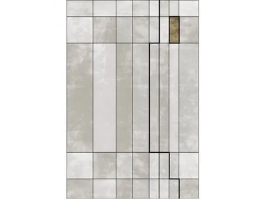 FACE RELOADED MARKED HOT - Custom handmade Bamboo silk rug with geometric shapes by Sirecom Tappeti