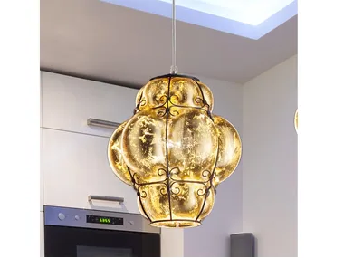 FOGLIA ORO MS 207 - Murano glass pendant lamp by Siru