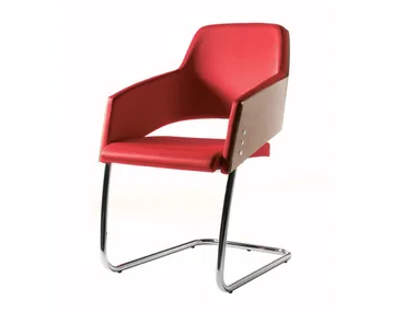 MAJOR - Upholstered cantilever fabric chair with armrests by SITIA