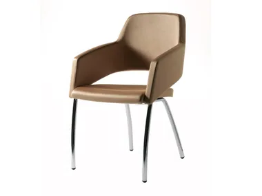 MAJOR - Upholstered fabric training chair with armrests by SITIA
