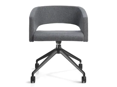 MAJOR - Upholstered trestle-based office chair with castors by SITIA