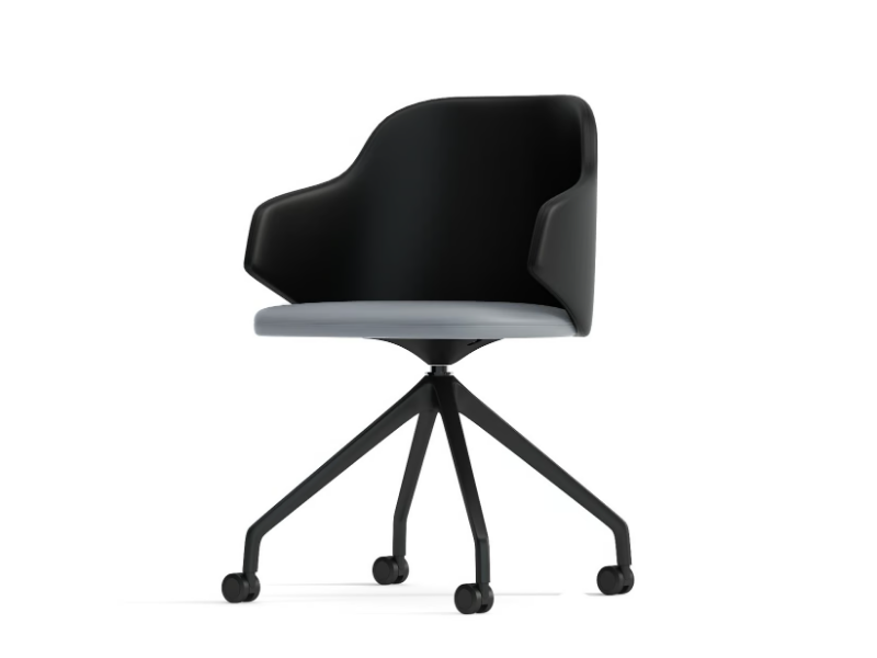 HOST - Trestle-based chair with castors by SITLOSOPHY®