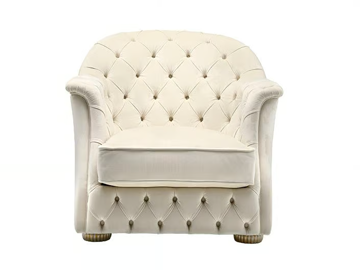 SORAYA - Tufted fabric armchair with armrests by Siwa Soft Style