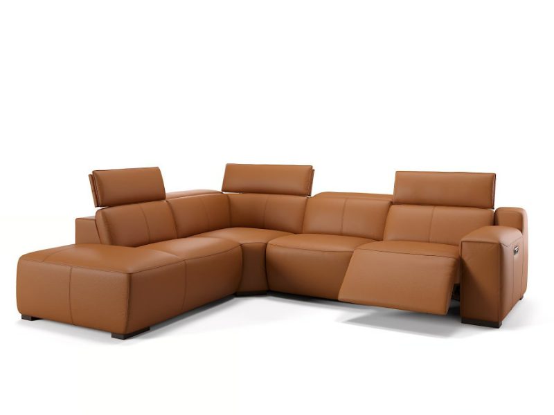LORETO - Corner leather sofa by Sofanella