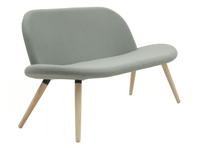 ORLANDO WOOD - Fabric bench with back by SOFTLINE