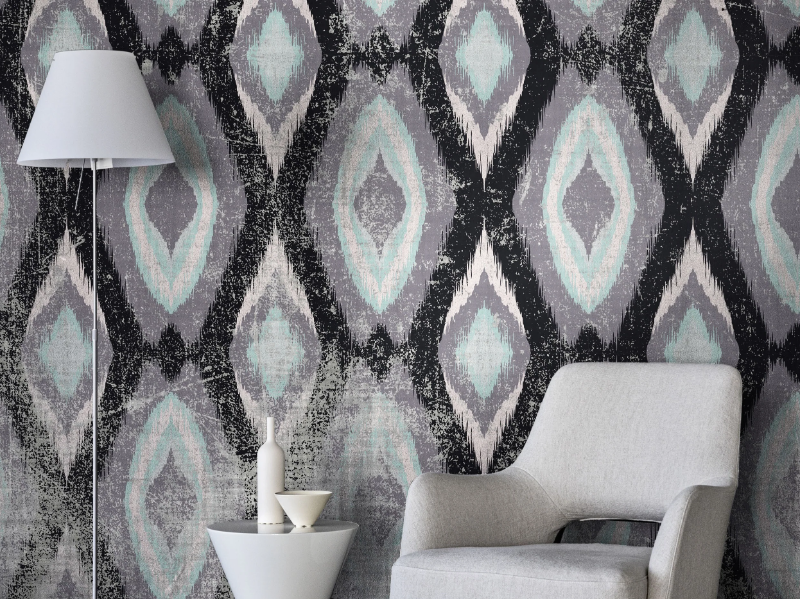 PEACOCKS WPN 309 - Geometric panoramic wallpaper by Spaghetti Wall
