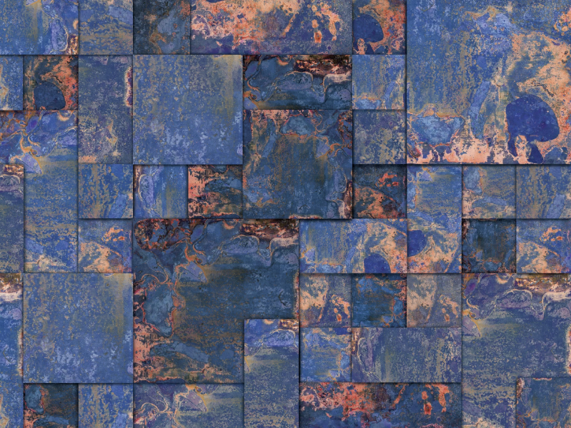 RUSTYBLOCK WPN 523 - Motif panoramic wallpaper by Spaghetti Wall