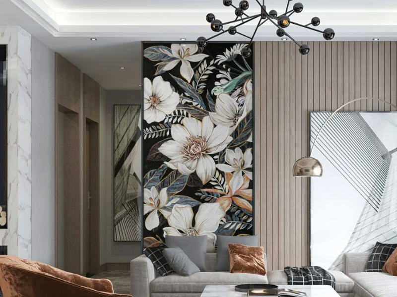 FLOWER CASCADE - Indoor/outdoor glass mosaic by STON