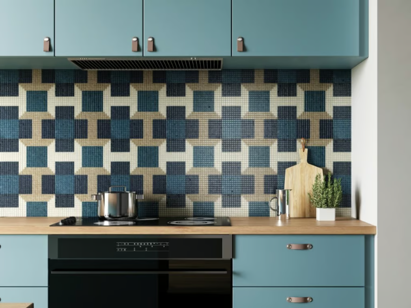 OPTICAL BLUE - Indoor/outdoor glass mosaic by STON