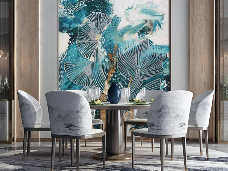 TEAL & OCHRE FANTASY - Indoor/outdoor glass mosaic by STON