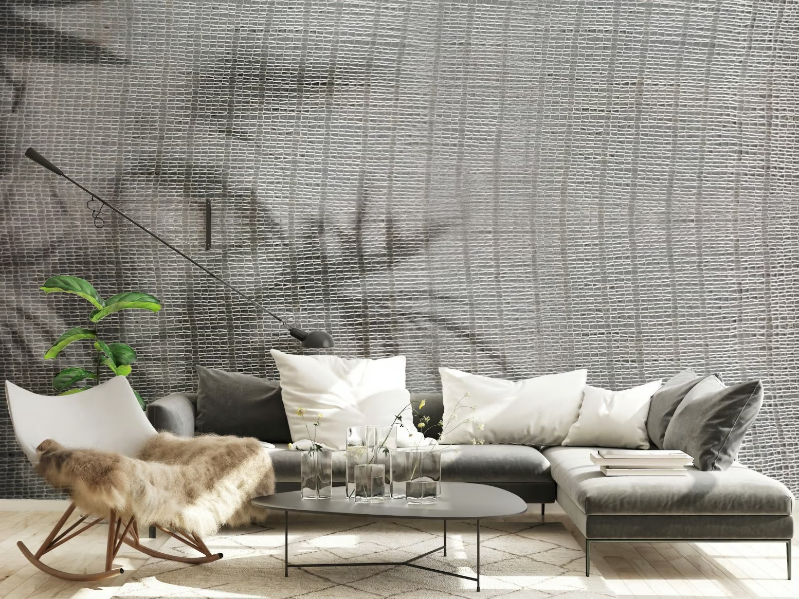 MESH UNDER SHADOW - BRIGHT - Wallpaper with floral pattern by Studijo