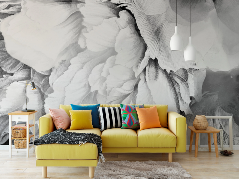 PEONY. ONE PEONY. - Wallpaper with floral pattern by Studijo