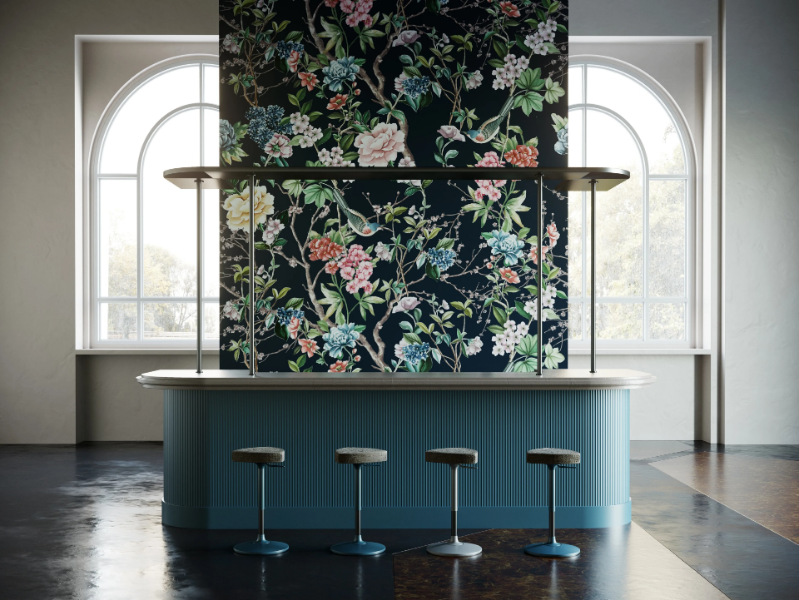 DECOUPAGE - Ecological wallpaper with floral pattern by STYL’EDITIONS