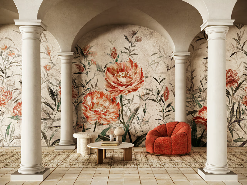 RETRO' - Wallpaper with floral pattern by STYL’EDITIONS