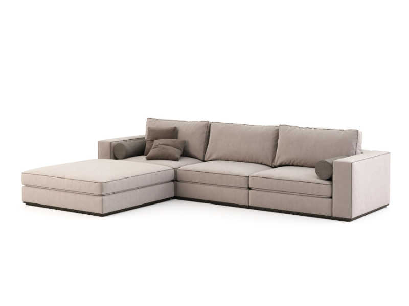 FORTUNE - Velvet sofa with chaise longue by Stylish Club