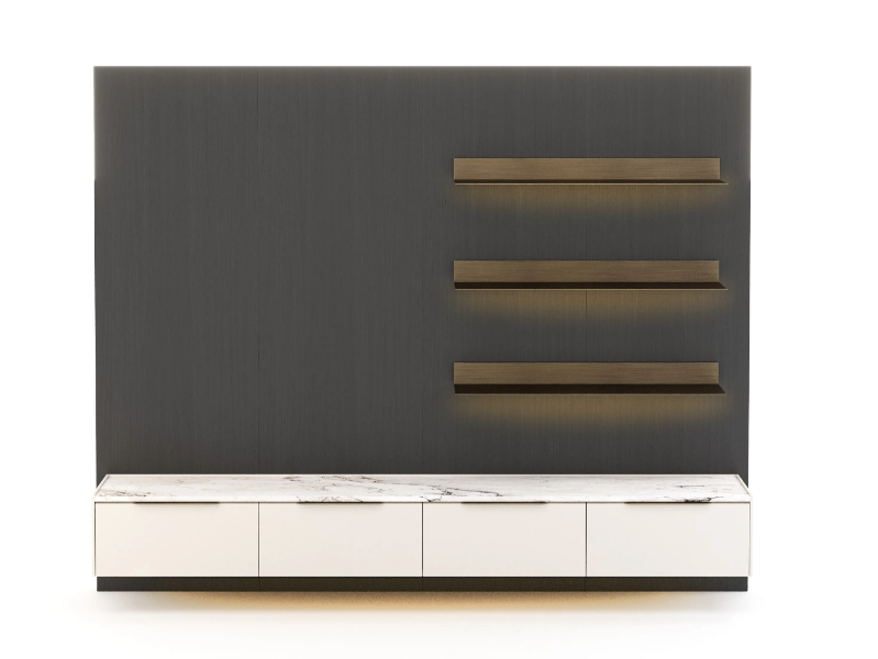 LANDFORM - Wood veneer TV cabinet with drawers by Stylish Club