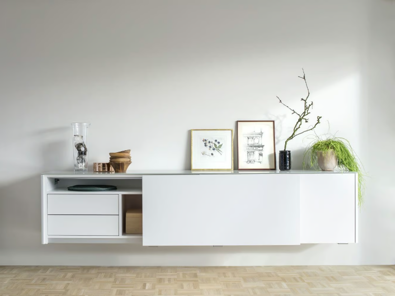 GOYA 1 - Suspended sideboard with sliding doors by Sudbrock Möbelhandwerk