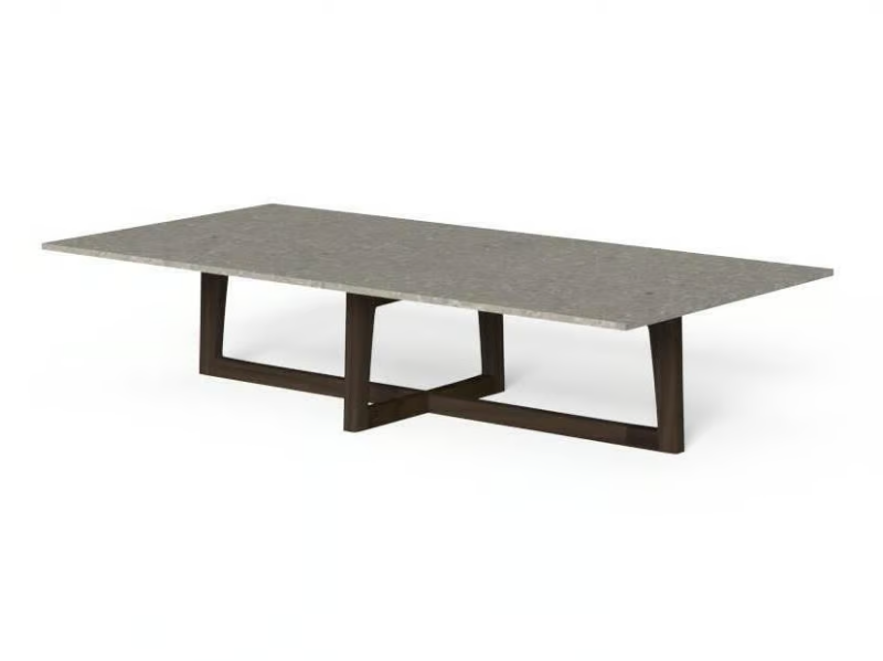 EVER - Rectangular rosewood and porcelain stoneware garden side table by Talenti