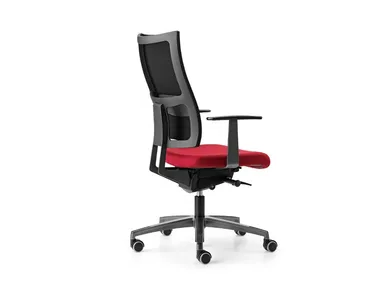 ALLYNET 1767 - Mesh office chair with castors with armrests with 5-Spoke base by TALIN