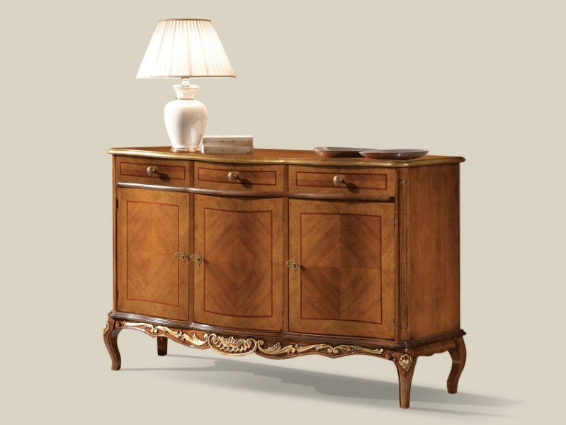 1216 - Wooden sideboard with doors with drawers by Tarocco Vaccari Group